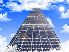 Solarzellen Richtung Himmel
