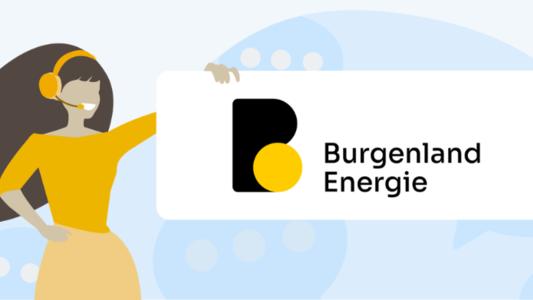 Burgenland Energie Logo mit Ansprechperson des Unternehmens