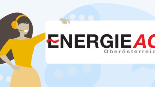 Energie AG Oberösterreich Logo und Ansprechsperson des Unternehmens