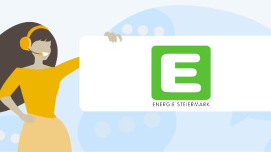 Energie Steiermark Logo mit Ansprechsperson des Unternehmens