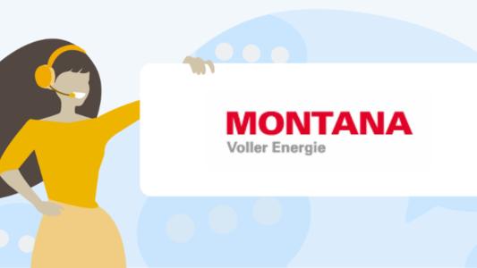 Montana Logo und Ansprechsperson