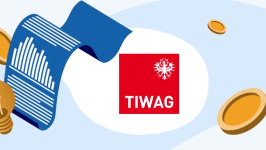 TIWAG Logo und blauer Vertrag