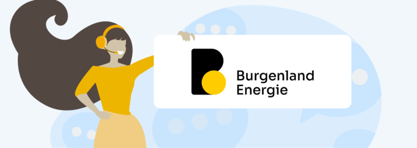 Burgenland Energie Logo mit Ansprechperson des Unternehmens