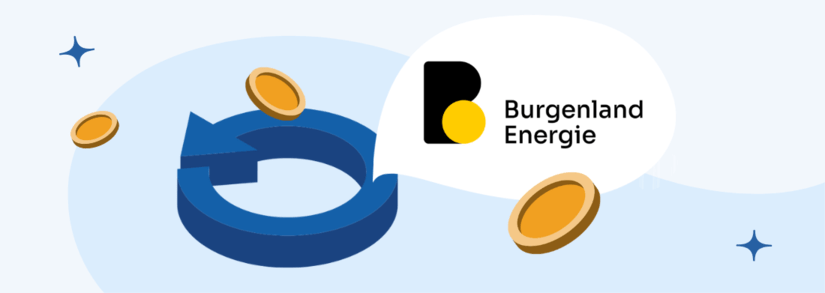Burgenland Energie Logo mit Infos zum Wechselservice