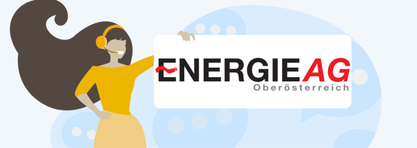 Energie AG Oberösterreich Logo und Ansprechsperson des Unternehmens