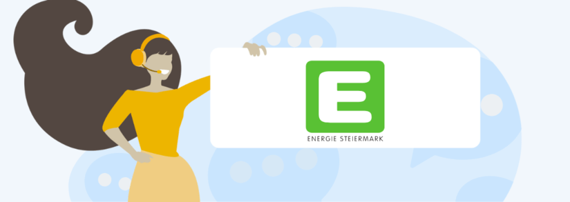 Energie Steiermark Logo mit Ansprechsperson des Unternehmens