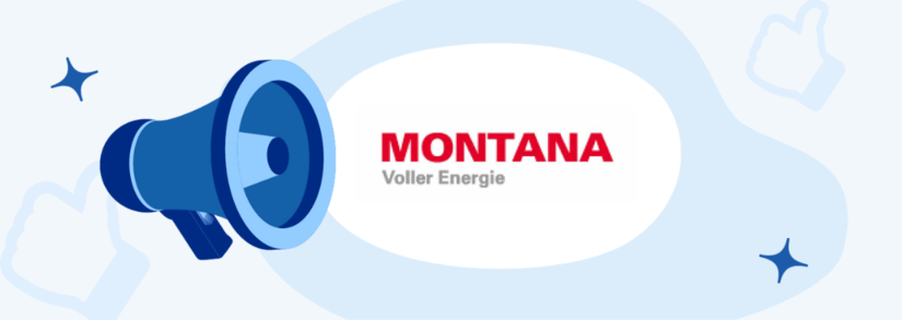 Montana Logo und Lautsprecher, repräsentierend Kundenmeinungen