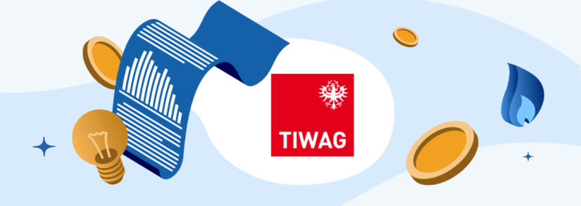 TIWAG Logo und blauer Vertrag