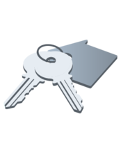 Silberner Haustürschlüssel für Umzug