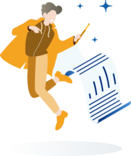 Mann mit Dokument steht für aWATTar kündigen oder anmelden