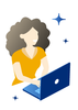 Wie Sie das E-Werk Franz Kundenportal nutzen können! Frau am Laptop für E-Werk Franz Kundenportal