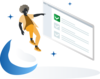 So nutzen Sie das TIWAG Kundenportal! Mann zeigt auf einen Display mit Checkliste