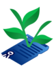 Blauer Vertrag mit Pflanze